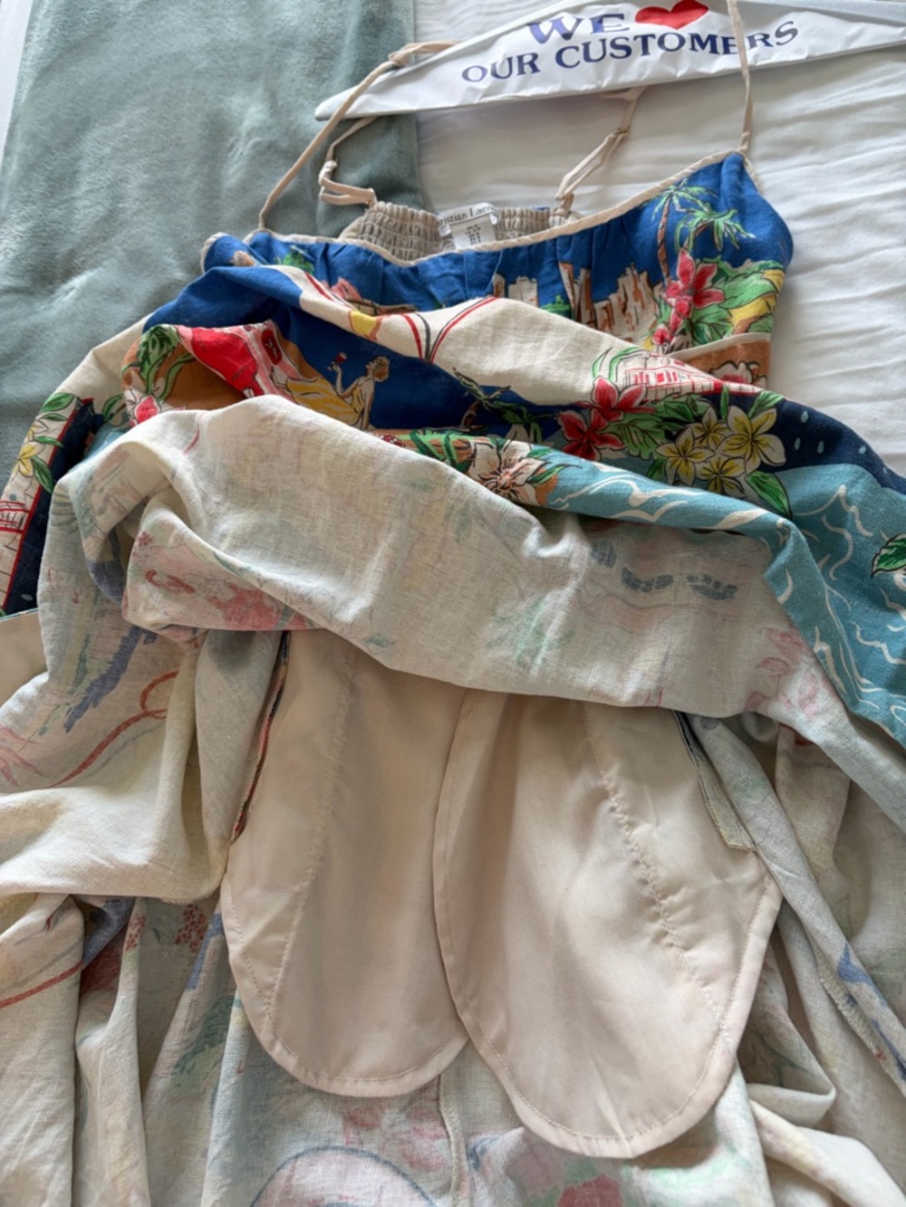 Christian Lacroix Multicolor Floral & Map-Print Midi Dress on Beige - Picture 14 of 14